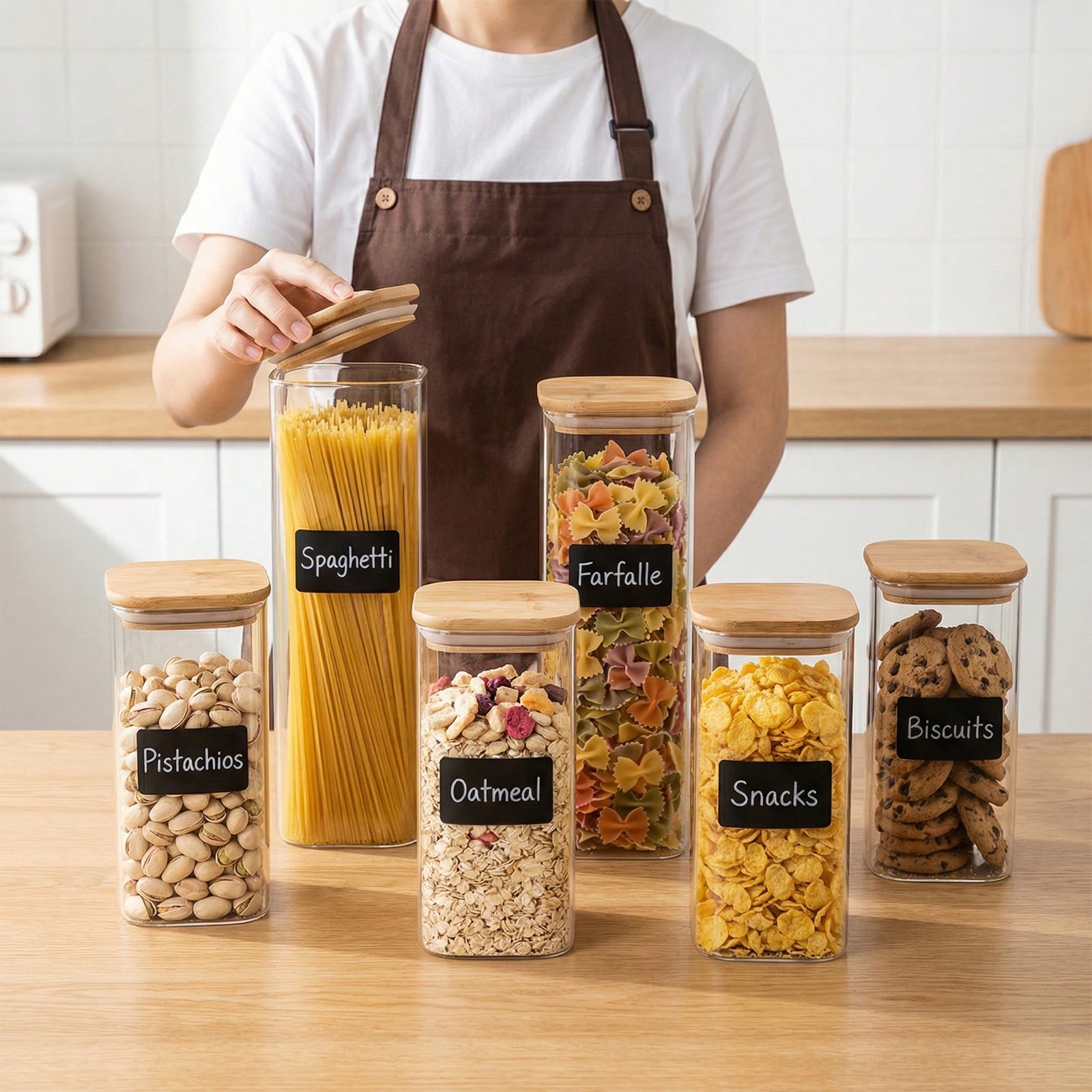 6/12pcs Glass Food Storage Con - Kitchen Baking Storage Containers recension och pris