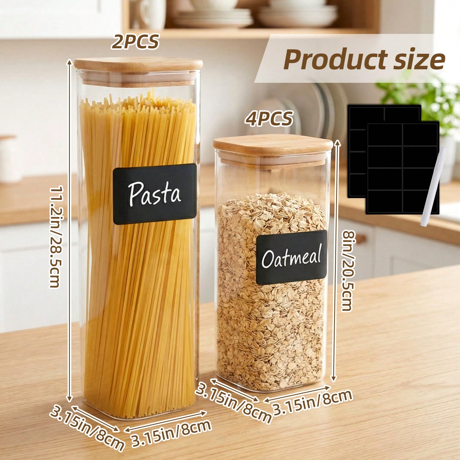 6/12pcs Glass Food Storage Con - Kitchen Baking Storage Containers recension och pris