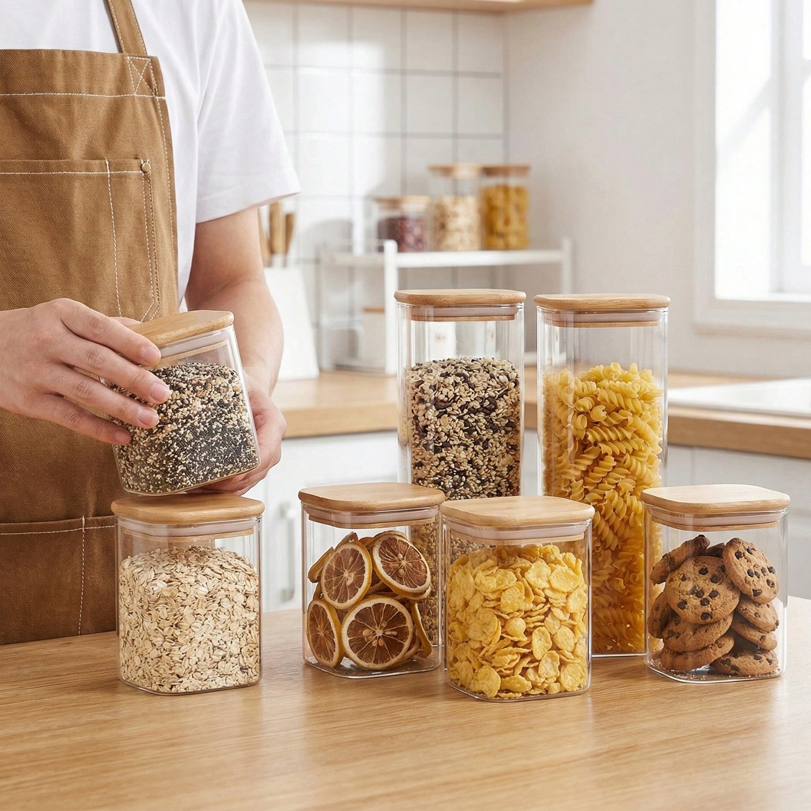 6/12pcs Glass Food Storage Con - Kitchen Baking Storage Containers recension och pris