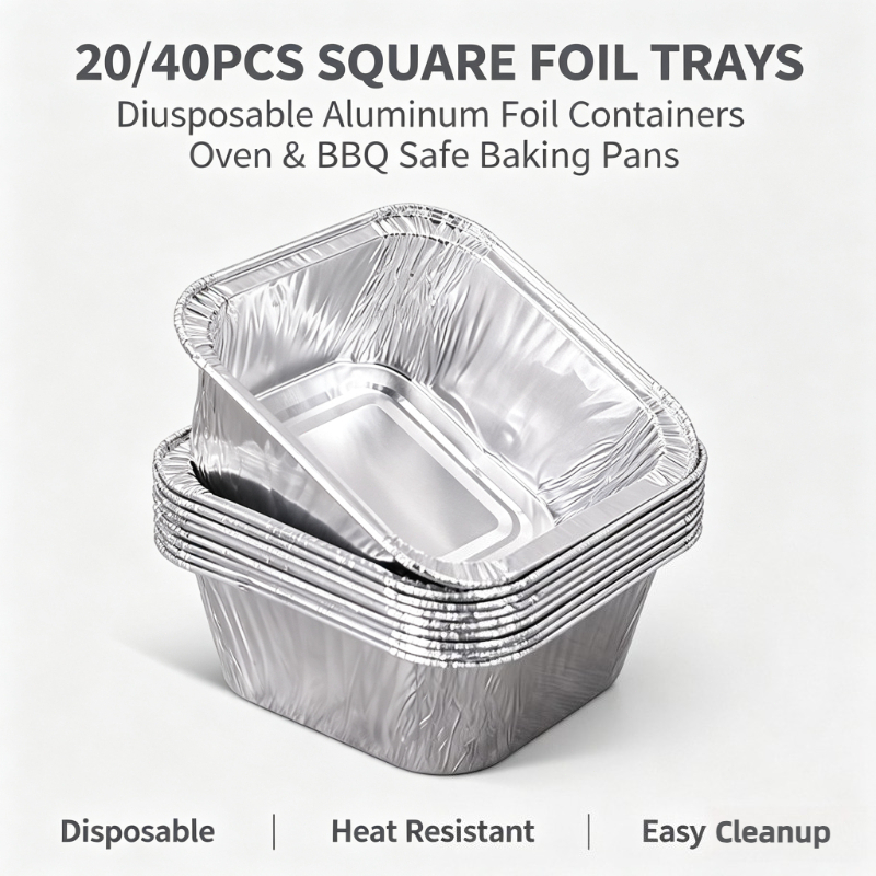 20/40Pcs Square Disposable Alu - Kitchen Baking Storage Containers recension och pris