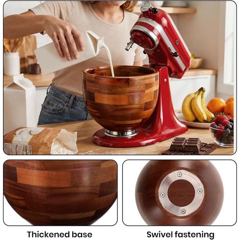 ABGH-Wood Mixing Bowl For Kitc - Kitchenaid Baking Bowl recension och pris