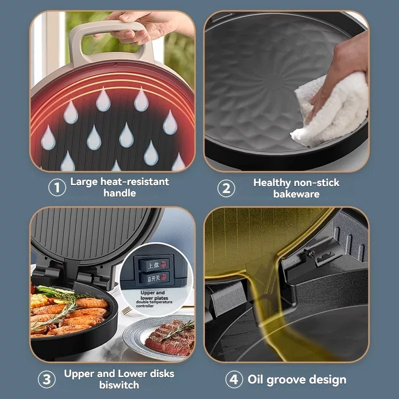 Double-Sided Electric Grill Pa - Kitchen Baking Machine recension och pris