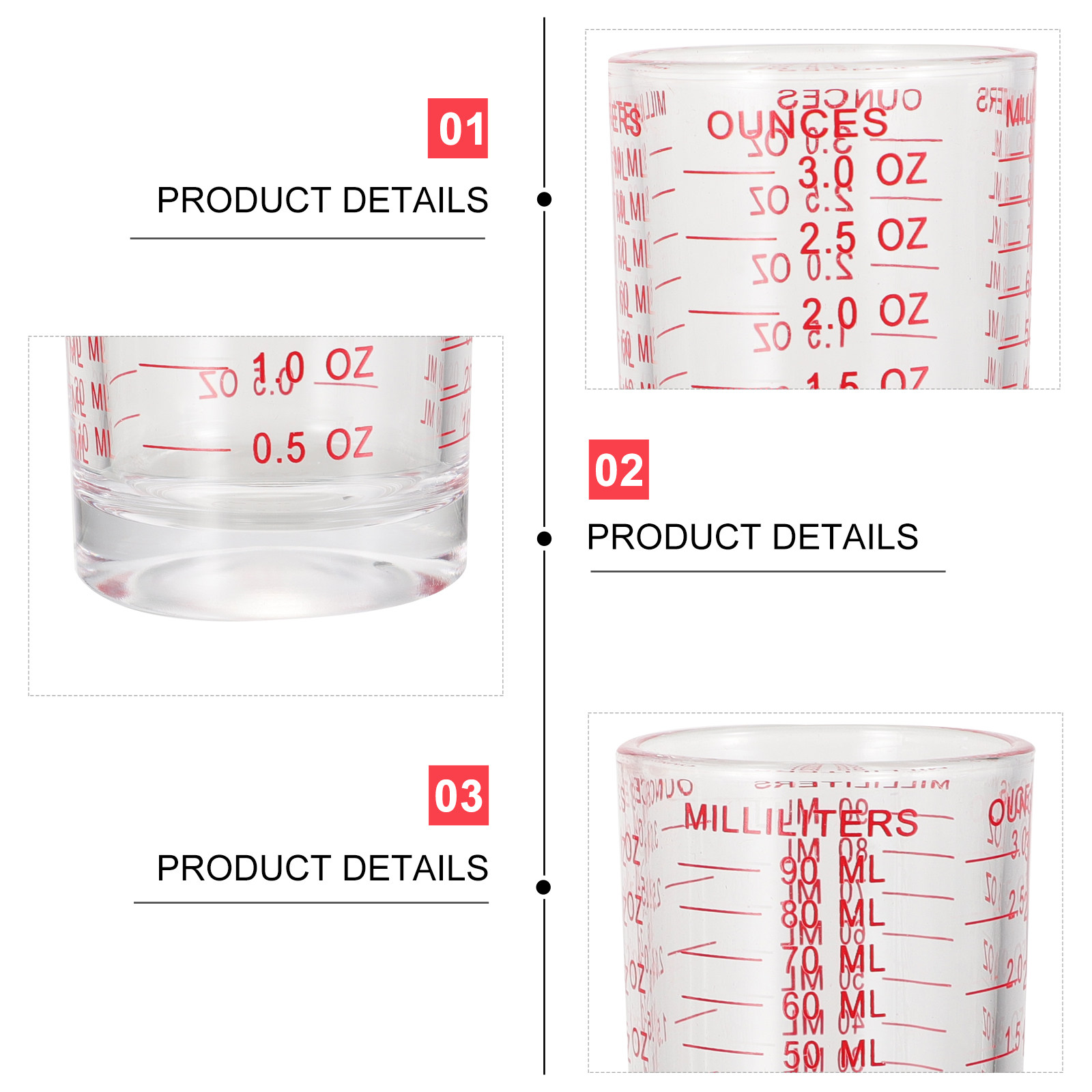 3Pcs Glass Measuring Cups Set  - Kitchen Baking recension och pris