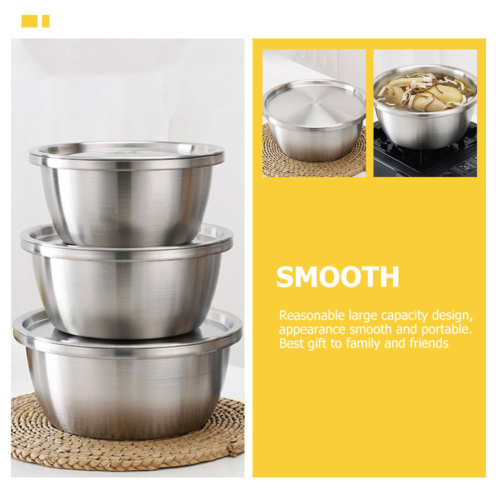 1Set Stainless Steel Mixing Bo - Kitchen Baking Storage Containers recension och pris