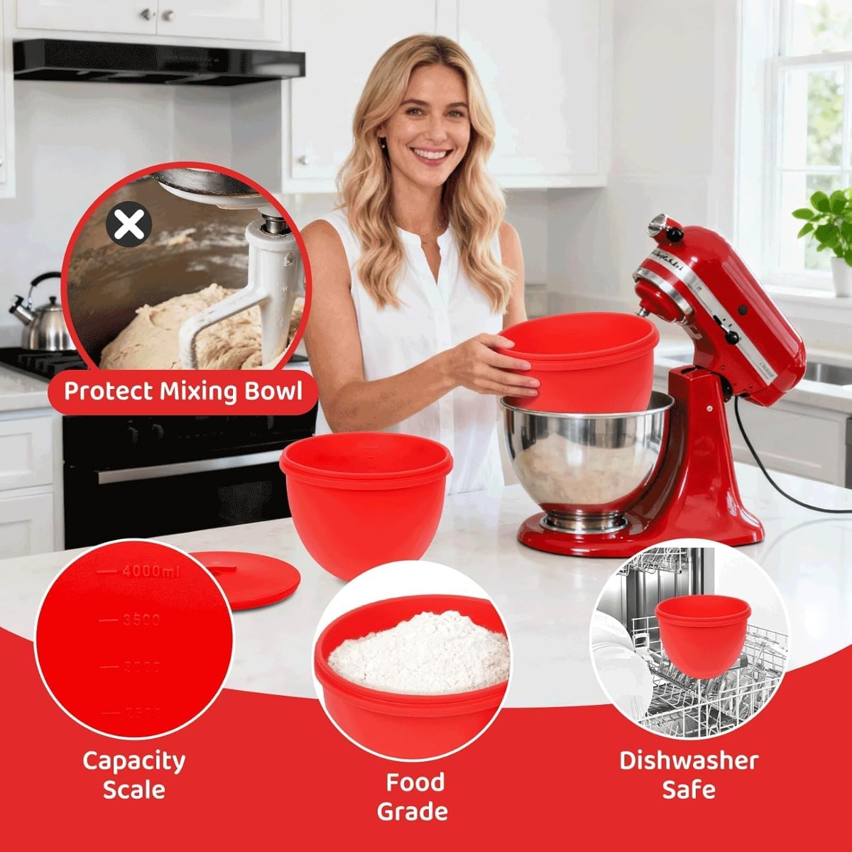 Silicone Mixer Bowl Liner with - Kitchenaid Baking Bowl recension och pris
