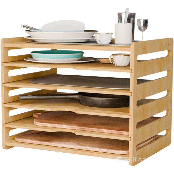 Solid wood kitchen storage rac - Kitchen Cabinet Baking Sheet Organizer recension och pris