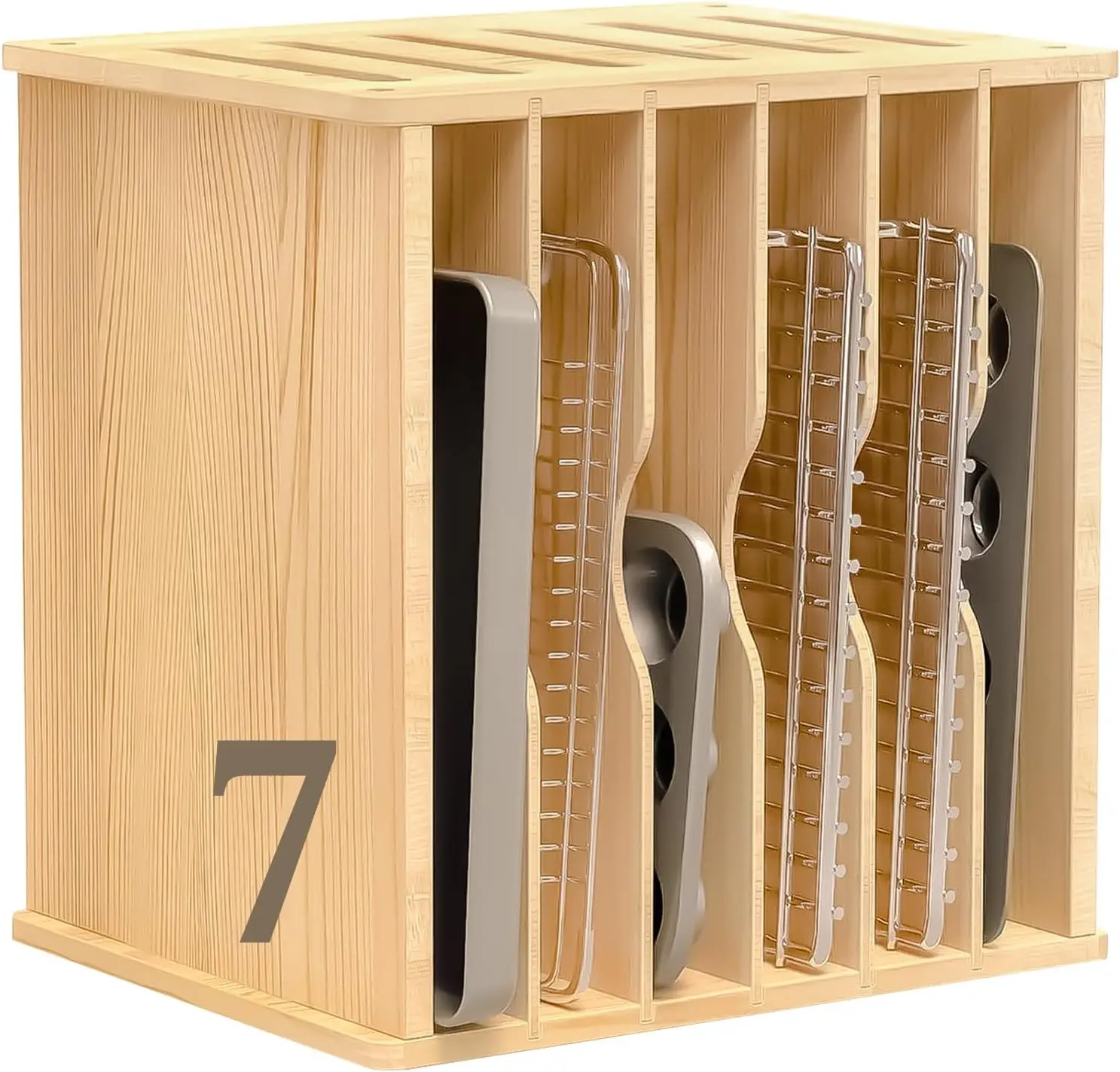 Wooden Tray Dividers for Cabin - Kitchen Cabinet Baking Sheet Organizer recension och pris