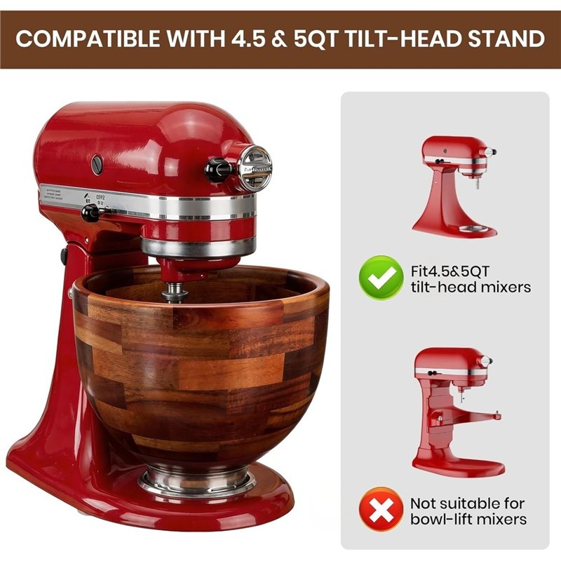 AB41-Wood Mixing Bowl For Kitc - Kitchenaid Baking Bowl recension och pris
