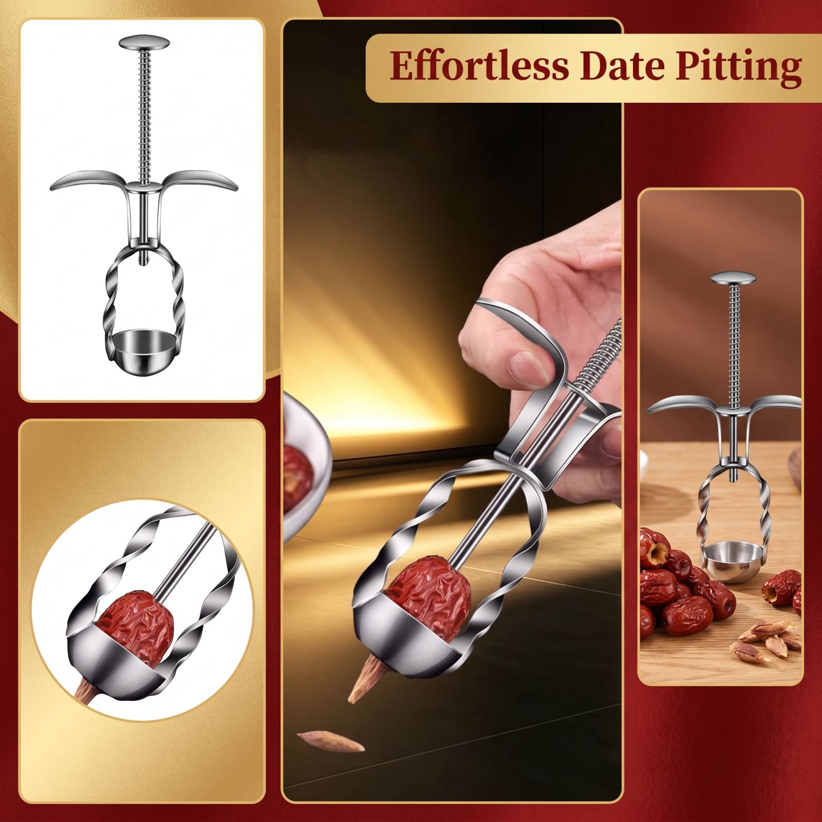 Stainless Steel Red Date Pitte - Kitchen Baking Cooking recension och pris