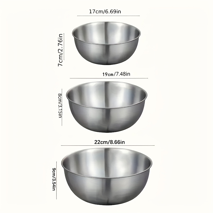 3pcs Stainless Steel Salad Bow - Kitchen Baking Cooking recension och pris
