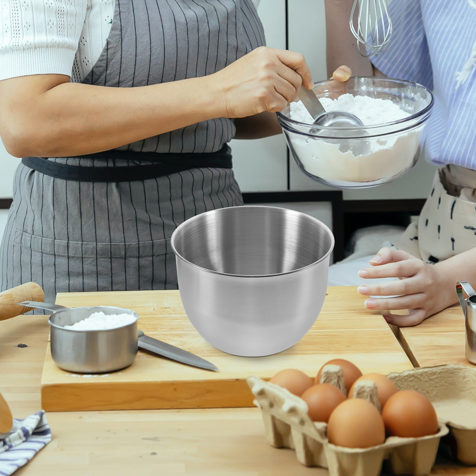 Deep Stainless Steel Mixing Bo - Kitchen Baking Cooking recension och pris